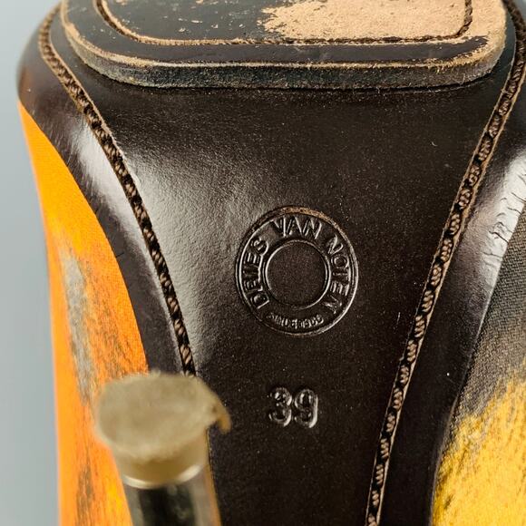 DRIES VAN NOTEN Size 9 Multi Color Silk Mixed Pattern Pumps - Picture 7 of 8